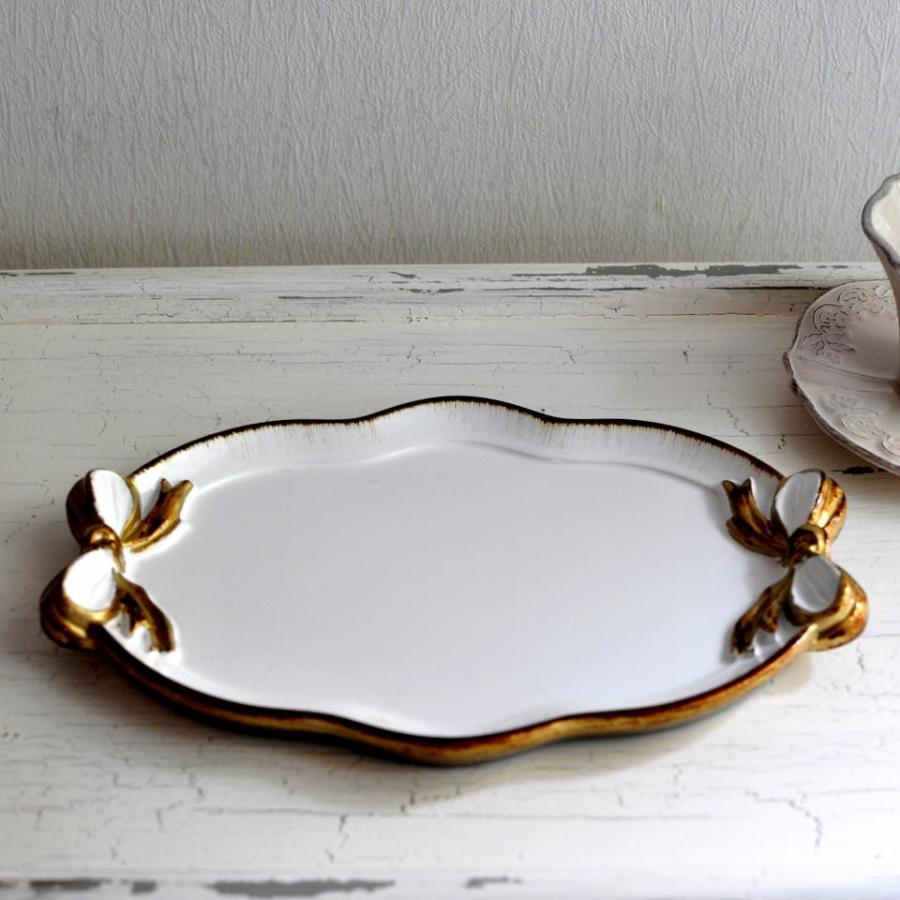 ベルサイユトレイ オーバル ダイニング雑貨 飾り皿 おしゃれ リボン インテリア ギフト 西海岸 アンティーク クラシック |  | 01