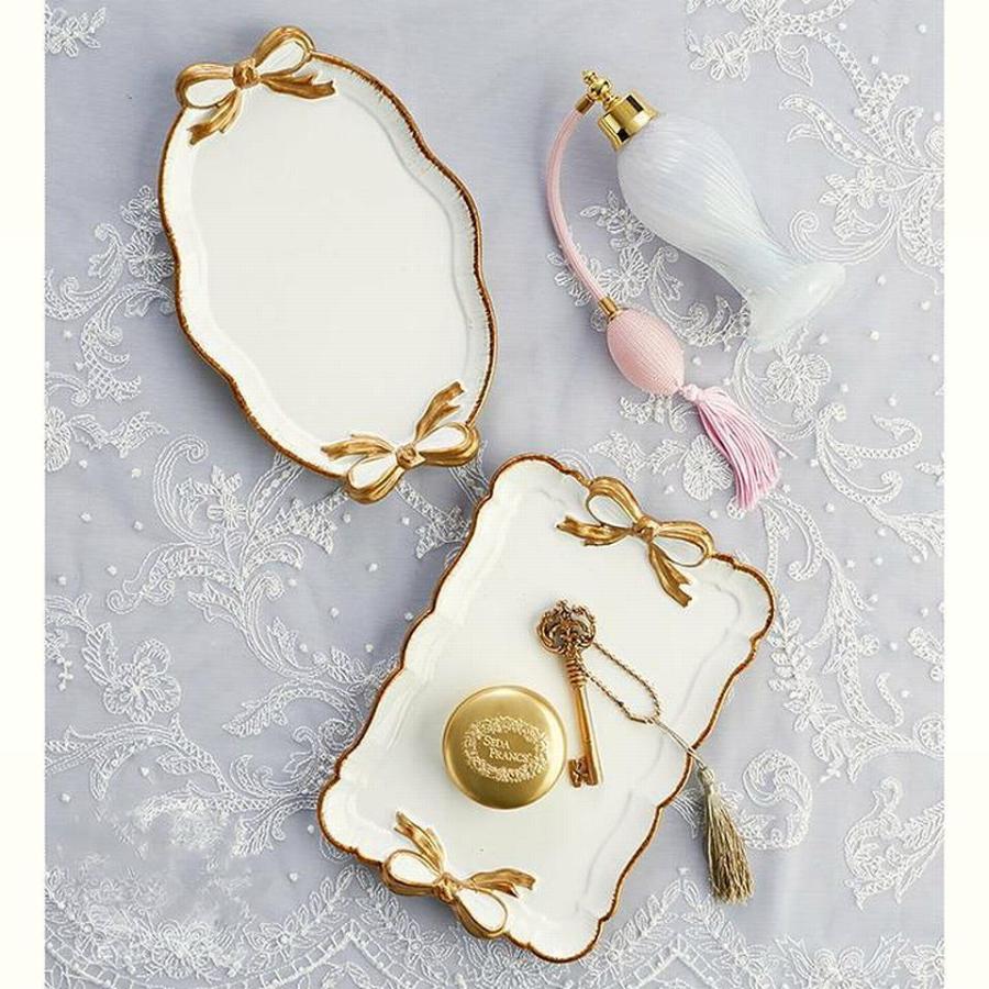 ベルサイユトレイ オーバル ダイニング雑貨 飾り皿 おしゃれ リボン インテリア ギフト 西海岸 アンティーク クラシック |  | 06