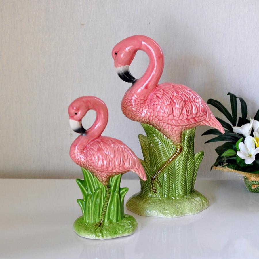 セラミック フラミンゴ Ｓ インテリア リビング オブジェ 西海岸 コースタルリビング 置物 | 