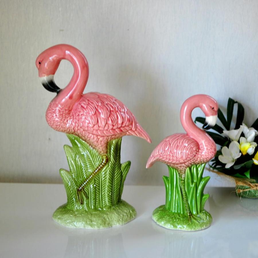 セラミック フラミンゴ Ｓ インテリア リビング オブジェ 西海岸 コースタルリビング 置物 |  | 01