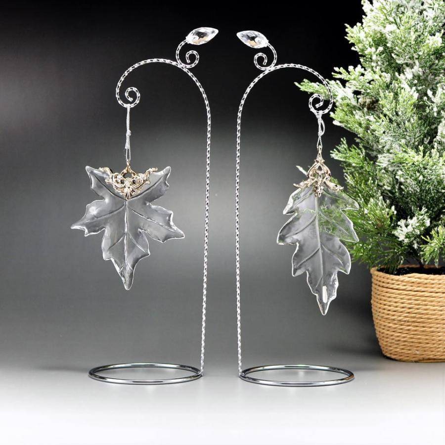 アクリルリーフ オーナメント ヒイラギ カエデ ２個セット クリスタル クリスマス オーナメント きらきら輝く ツリー飾り | 