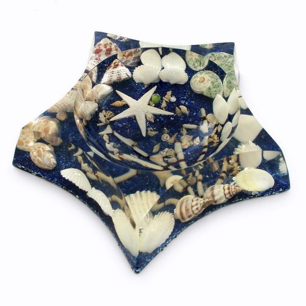 トレイ 小物入れ ガラス スターフィッシュ＆シェル おしゃれ インテリア ギフト 西海岸 コースタルリビング |  | 02