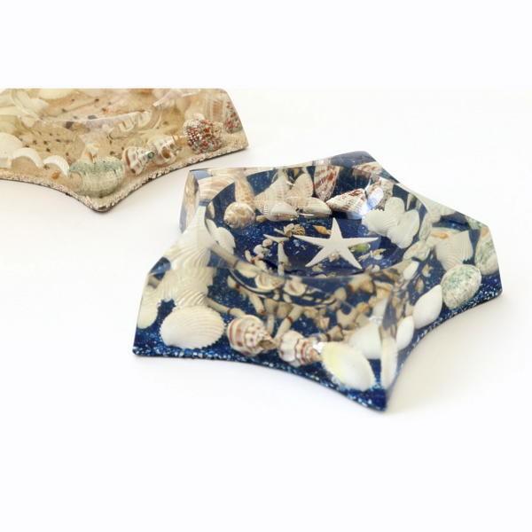 トレイ 小物入れ ガラス スターフィッシュ＆シェル おしゃれ インテリア ギフト 西海岸 コースタルリビング |  | 04