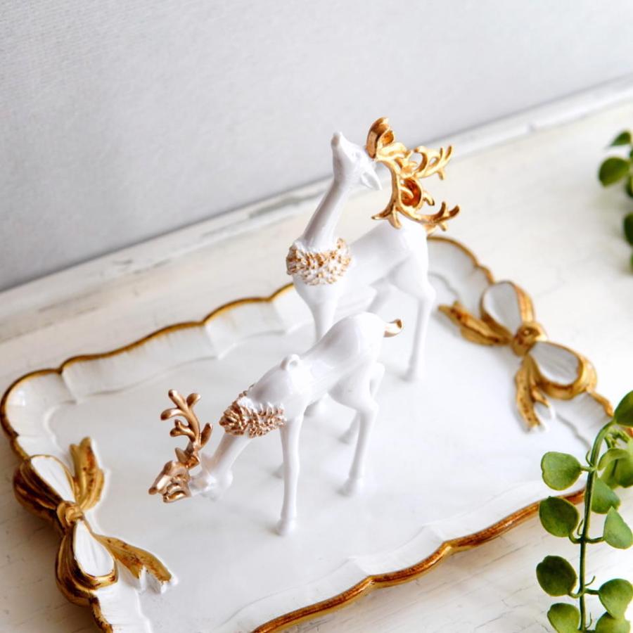 ホワイトトナカイ ゴールドホーン 置物 オーナメント ２個セット クリスマス 北欧インテリア リビング |  | 06