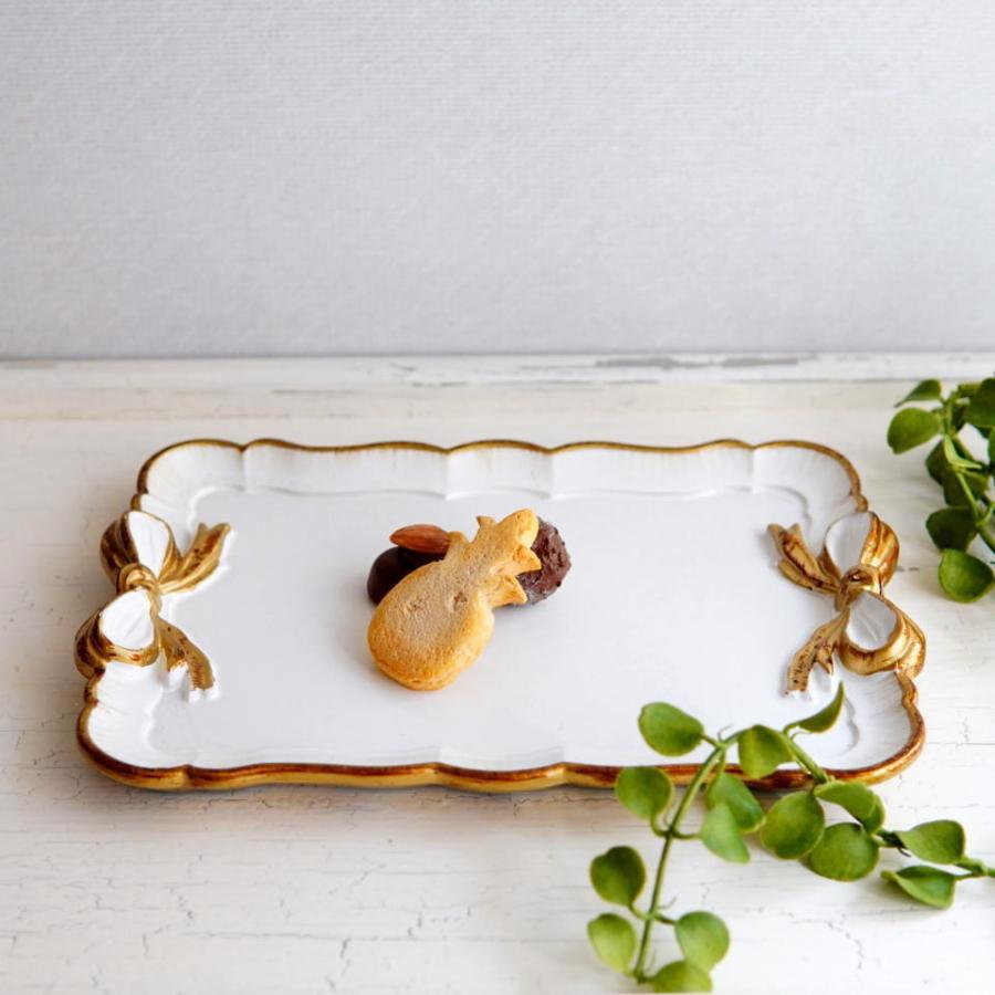 ベルサイユトレイ スクエア ダイニング雑貨 飾り皿 おしゃれ リボン インテリア ギフト 西海岸 アンティーク クラシック |  | 01