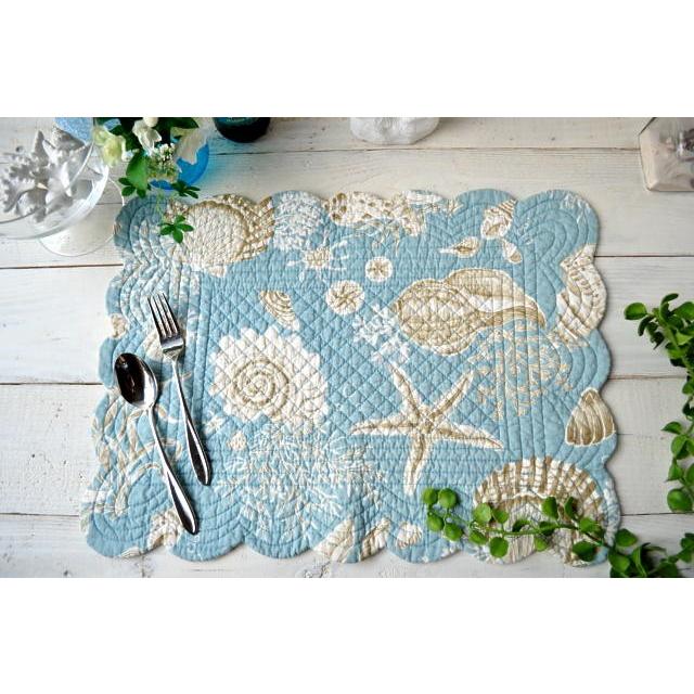 ランチョンマット ブルーシェルズ プレイスマット ランチマット おしゃれ スタイリッシュ ハワイアン ギフト（メール便ＯＫ） | 