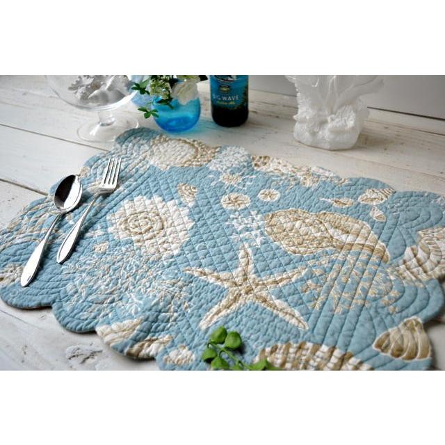 ランチョンマット ブルーシェルズ プレイスマット ランチマット おしゃれ スタイリッシュ ハワイアン ギフト（メール便ＯＫ） |  | 01