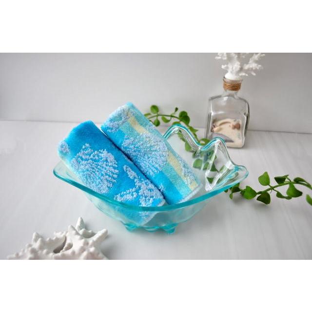 ハンドタオルブルー スターフィッシュ＆シェル タオル ハンカチ おしゃれ スタイリッシュ ハワイアン ギフト（メール便ＯＫ） |  | 03