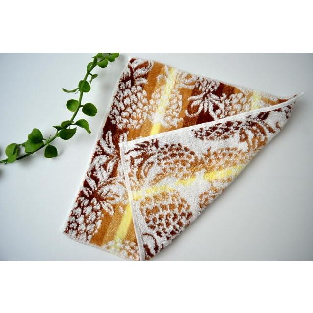 ハンドタオルブラウン パイナップル タオル ハンカチ おしゃれ スタイリッシュ ハワイアン ギフト（メール便ＯＫ） |  | 02