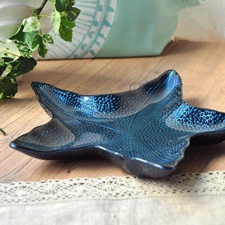 ガラス スターフィシュプレート ヒトデ M ブルー おしゃれ お皿 マリン 海 スタイリッシュ かわいい ハワイアン |  | 01