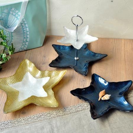 ガラス スターフィシュプレート ヒトデ M ブルー おしゃれ お皿 マリン 海 スタイリッシュ かわいい ハワイアン |  | 03