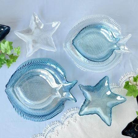 ガラス フィシュプレート サカナ S おしゃれ お皿 マリン 海 スタイリッシュ かわいい ハワイアン | 