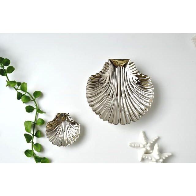 シルバーシェルトレイ 大小2枚1セット トレイ プレート シルバー シェル ハワイアン ギフト コースタルリビング インテリア | 