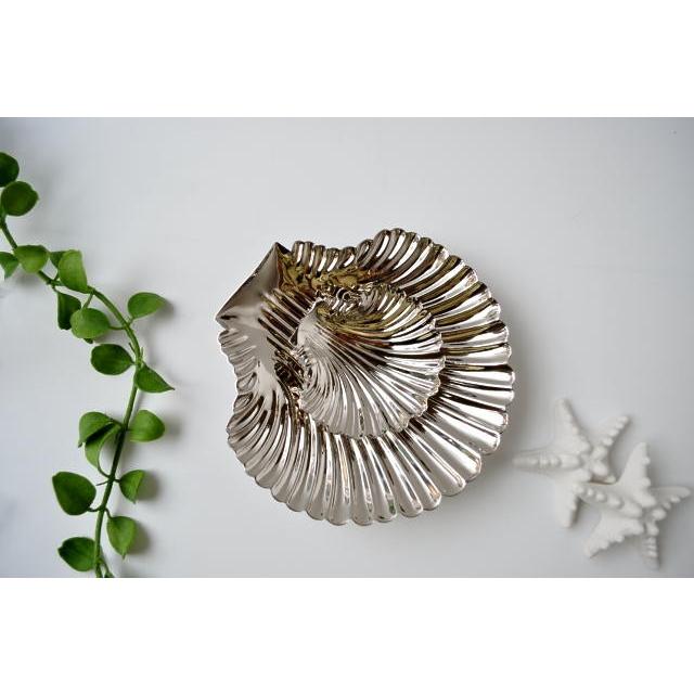 シルバーシェルトレイ 大小2枚1セット トレイ プレート シルバー シェル ハワイアン ギフト コースタルリビング インテリア |  | 03
