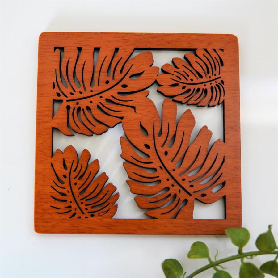 ハワイアン柄 鍋敷き ウッド製 ハワイアン雑貨 おしゃれ コースタル ハワイ インテリア メール便OK |  | 01