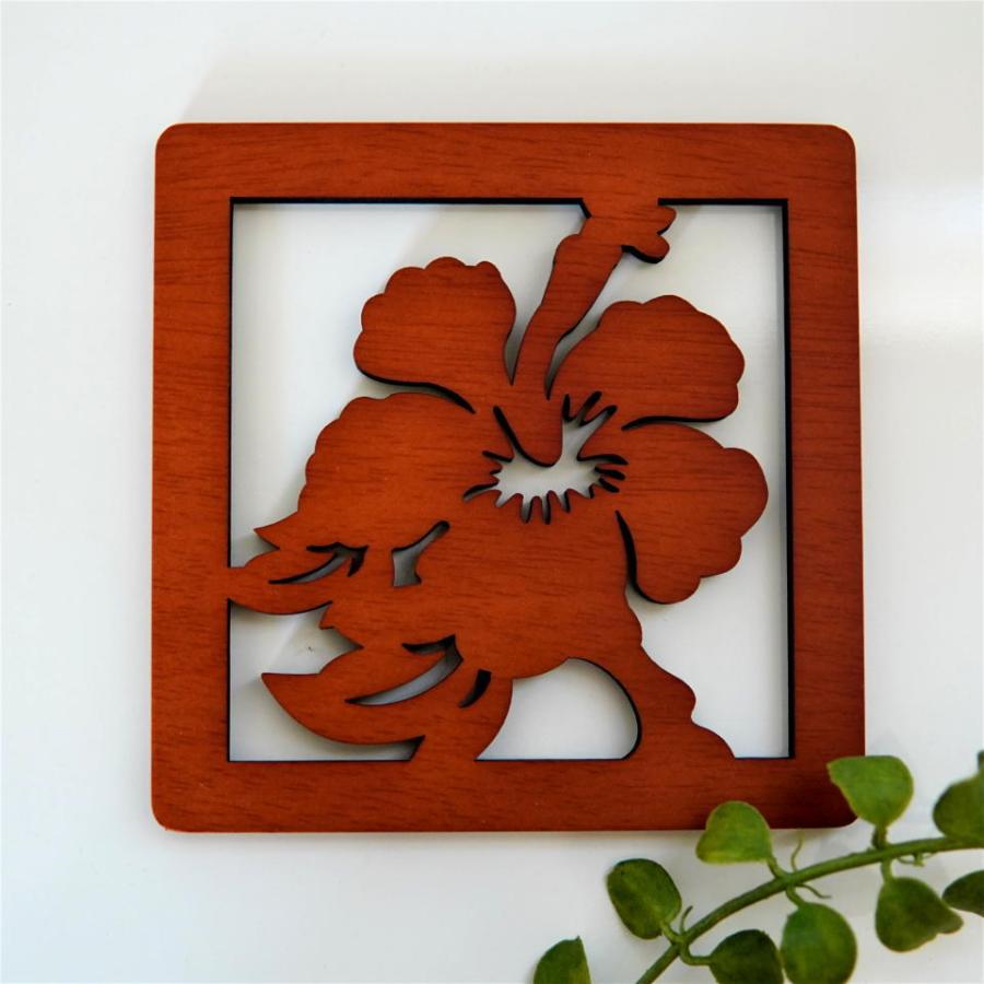 ハワイアン柄 鍋敷き ウッド製 ハワイアン雑貨 おしゃれ コースタル ハワイ インテリア メール便OK |  | 03