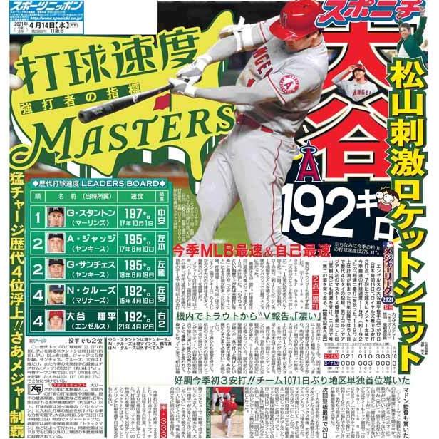 スポーツニッポン東京最終版4月14日付 宅配 Pavlovastudio Ru