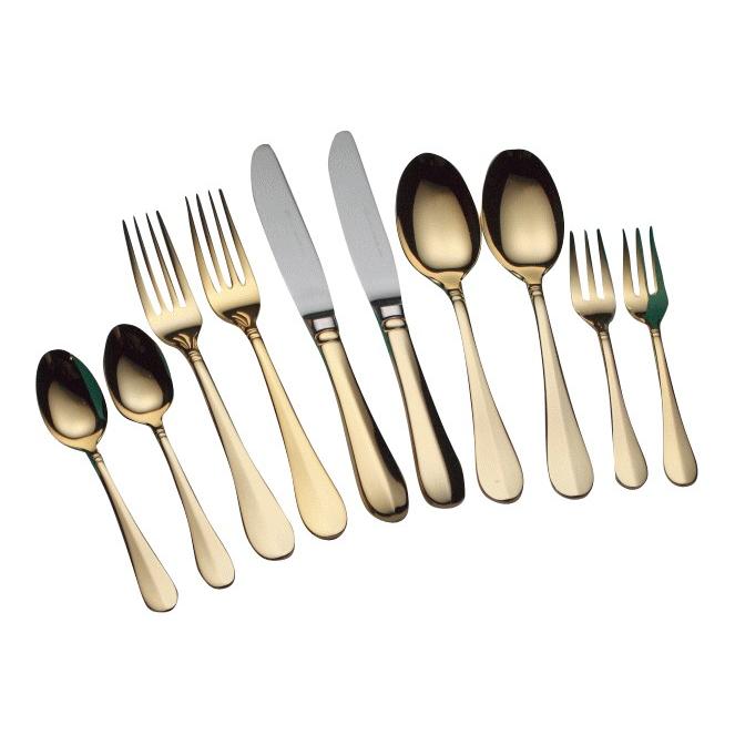 ALFACT ≪24金仕上≫ブルーム ペアセット10pc カトラリーセット (名入れ無料)