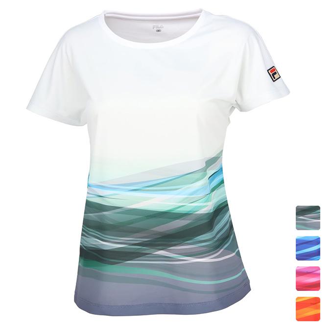 FILA テニステイシャツ、スコートセットアップ フィラ FILA レディース テニス ウエア トップス Tシャツ 半袖