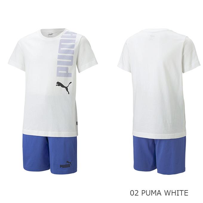 プーマ PUMA キッズ ジュニア トレーニング ウェア 上下 セットアップ LOGOLAB Tシャツ&ショーツセット 675805｜spopia｜02