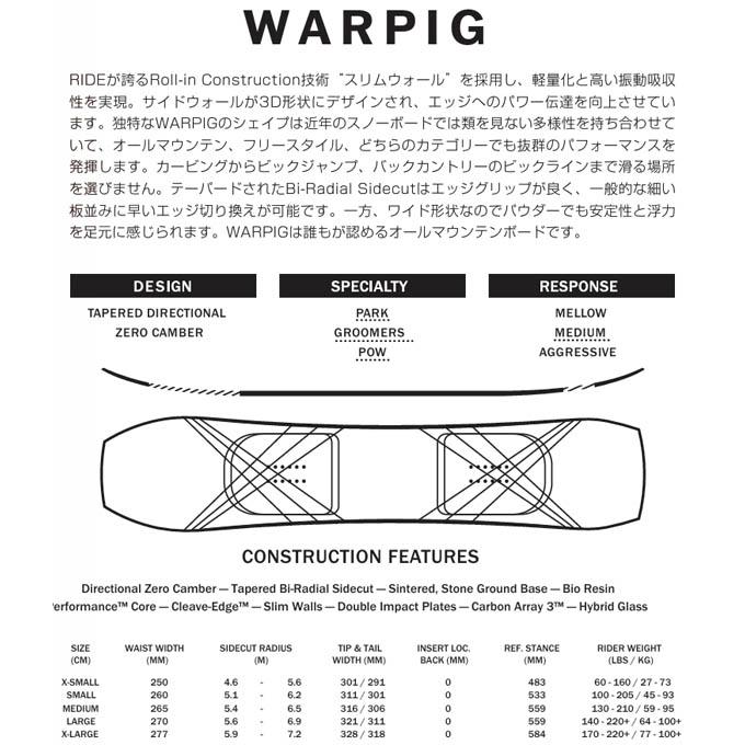 ライド RIDE スノーボード板 WARPIG 【2025-2026 モデル】 : SPOPIA