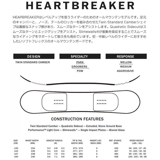 ライド RIDE スノーボード板  HEARTBREAKER 【2025-2026 モデル】の画像