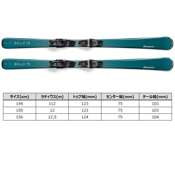 NORDICA（ノルディカ） スキー板 レディース 【2023-2024】 BELLE 75 +