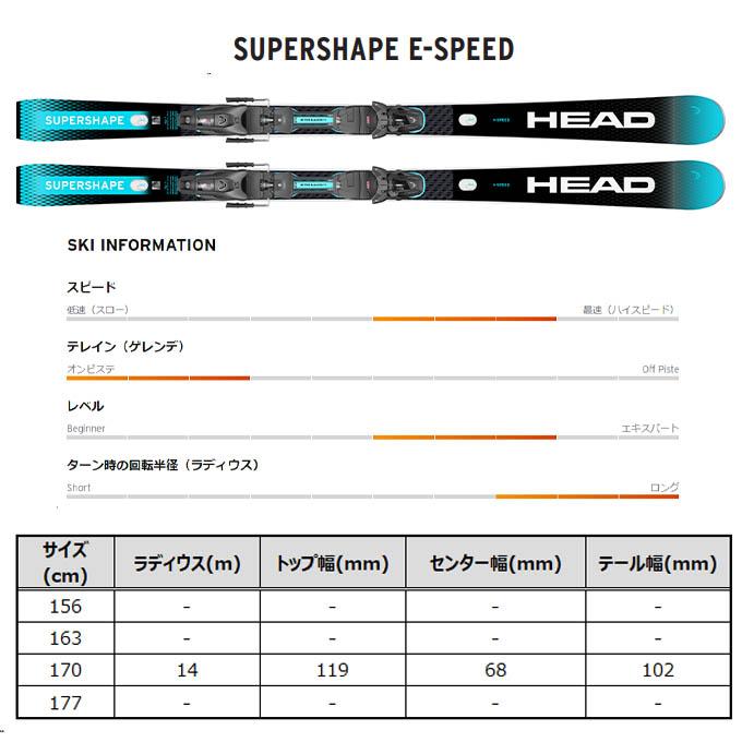 HEAD ヘッド スキー板 【2024-2025】 SUPERSHAPE E-SPEED + Superflex PR Base high + PROTECTOR 13 GW (313324) 【金具付き スキーセット】_1