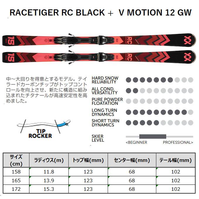 VOLKL フォルクル スキー板 メンズ 【2024-2025】 RACETIGER RC BLACK
