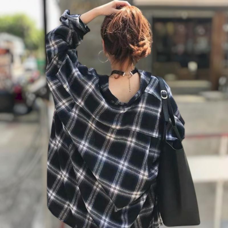 チェックシャツ レディース ロング 長袖 チェック柄 シャツ チェックシャツ レディース ロング 長袖 チェック柄 シャツ