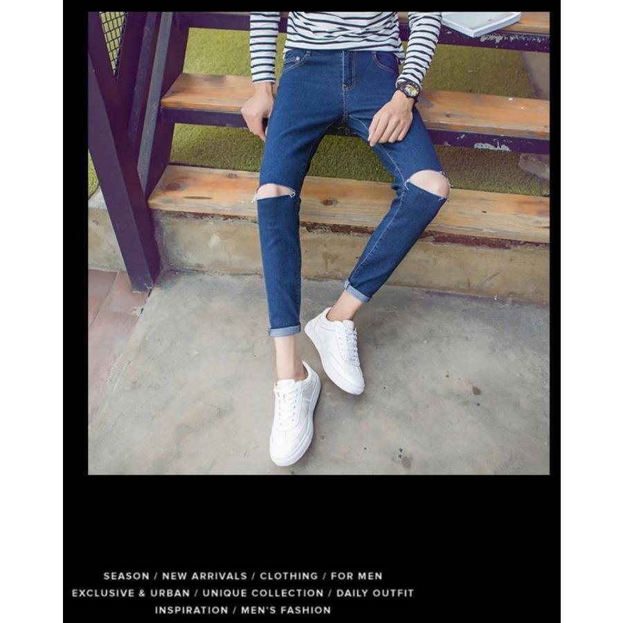 卸直営 スキニージーンズ ダメージスキニー メンズ 黒 スキニーパンツ ダメージジーンズ ダメージデニム クラッシュ ストレッチパンツ 伸縮 アンクル丈 ジーパン Site Starbrasil Com Br