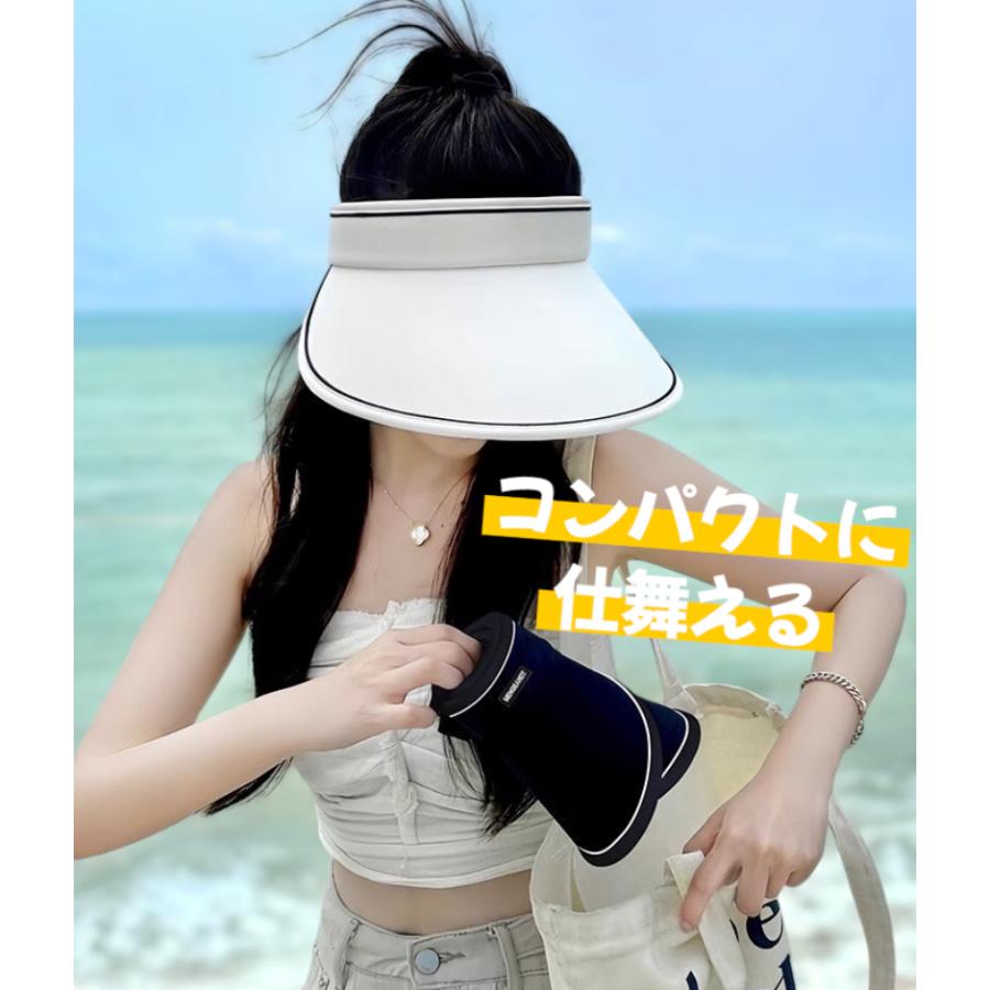 サンバイザー レディース ゴルフ 春 夏 UVカット つば広 12cm 日焼け