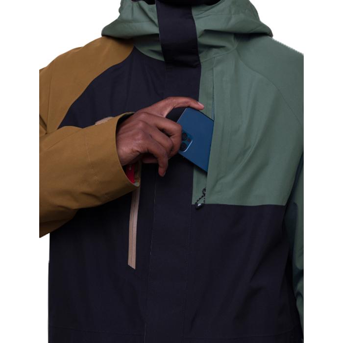 スノーボード ウェア ジャケット シックスエイトシックス 686 MEN'S GORE-TEX CORE SHELL JACKET Cypress Green Colorblock ゴアテックス 23-24 日本正規品｜sports-ex｜07