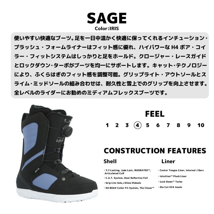 RIDE（ライド） 日本正規品 スノーボード ブーツ RIDE SAGE Iris