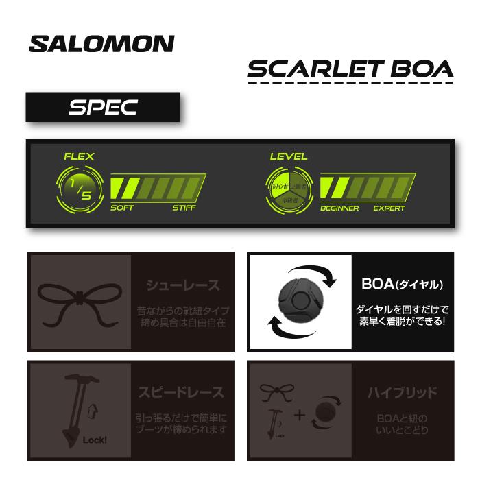 スノーボード ブーツ サロモン SALOMON SCARLET BOA Army Green-X/Rainy Day/Black WOMEN'S スカーレット ボア レディース 女性 23-24 日本正規品｜sports-ex｜02