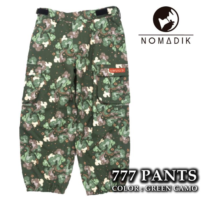 NOMADIK 777 スノーボードウェア パンツ グリーン 日本正規品 スノーボード ウェア パンツ ノマディック NOMADIK 777