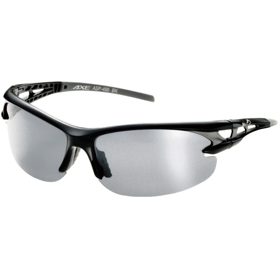 AXE アックス POLARIZED STYLE 偏光サングラス ASP495 シャイニーブラック×シルバーミラー