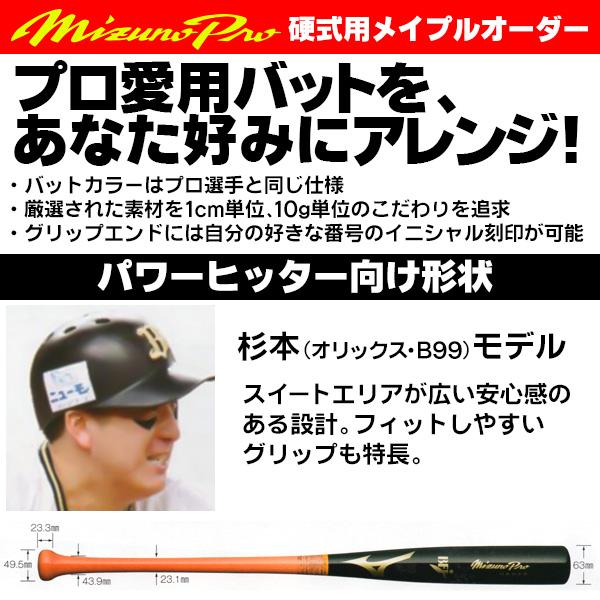 MIZUNO ミズノ/硬式木製バット/ミズノプロ/杉本モデル/背番号 MIZUNO ミズノ/硬式木製バット/ミズノプロ/杉本モデル/背番号