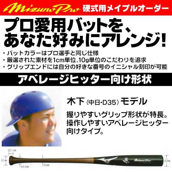 MIZUNO ミズノ/硬式木製バット/ミズノプロ/木下モデル/背番号 MIZUNO ミズノ/硬式木製バット/ミズノプロ/木下モデル/背番号
