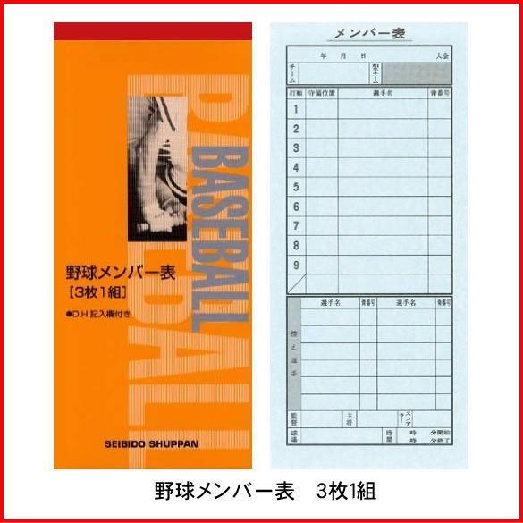 野球 メンバー表 成美堂 セイビドウ ３枚複写 ２４試合分 ベースボール メンバー表 9108 Sbd 9108 野球仲間集合スポーツおおたに 通販 Yahoo ショッピング