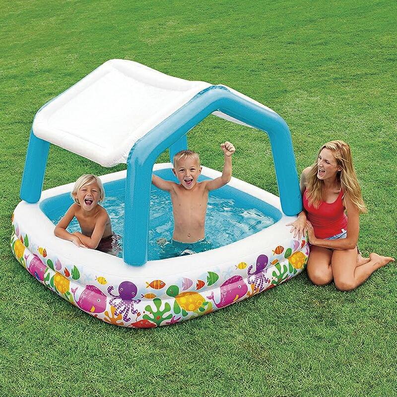 INTEX プール 家庭用 57470 INTEX サンシェードプール 157×157×122cm