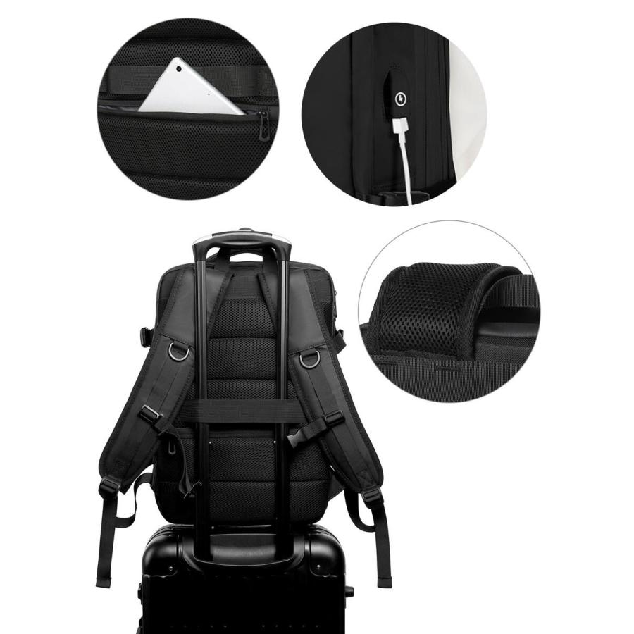 メンズ バッグ バックパック 長旅バックパック 男女兼用 40 フライト機内持ち込み可能、大型拡張可能な荷物用バックパック、充電ポ｜sports-studio2013｜06