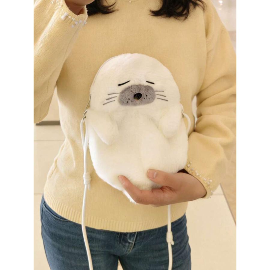 バッグ レディース ショルダーバッグ 白いアザラシ ぬいぐるみ