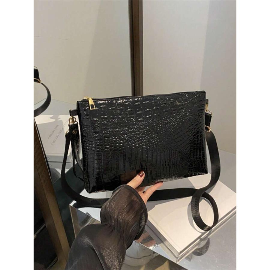 バッグ レディース ショルダーバッグ クロコダイル型押し クラッチ 