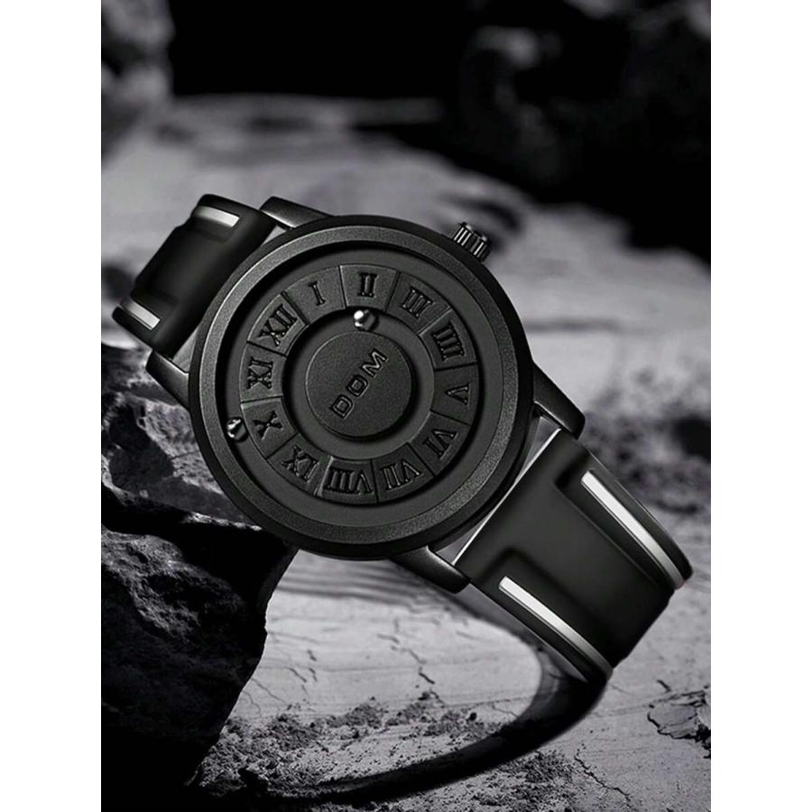 腕時計 メンズ クォーツ ブラックテクノロジー マグネット 機能性 ラバーストラップ メンズ ウォッチ 1本｜sports-studio2013｜03