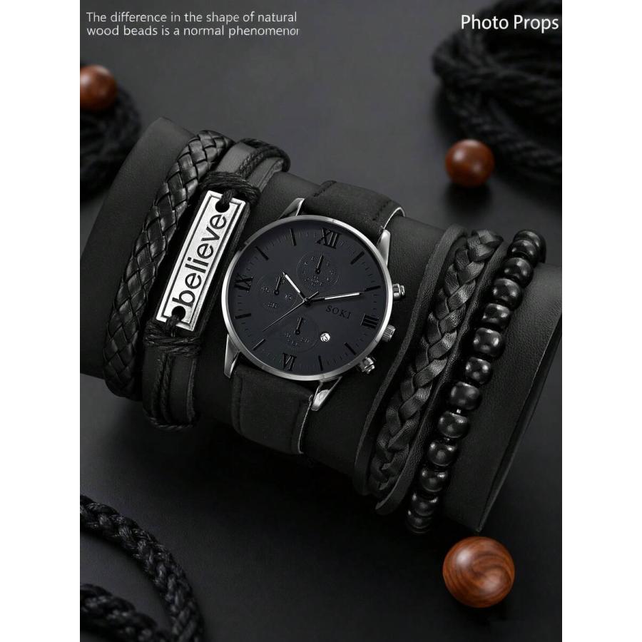 腕時計 メンズ セット 1セット メンズ腕時計 カレンダー機能付き