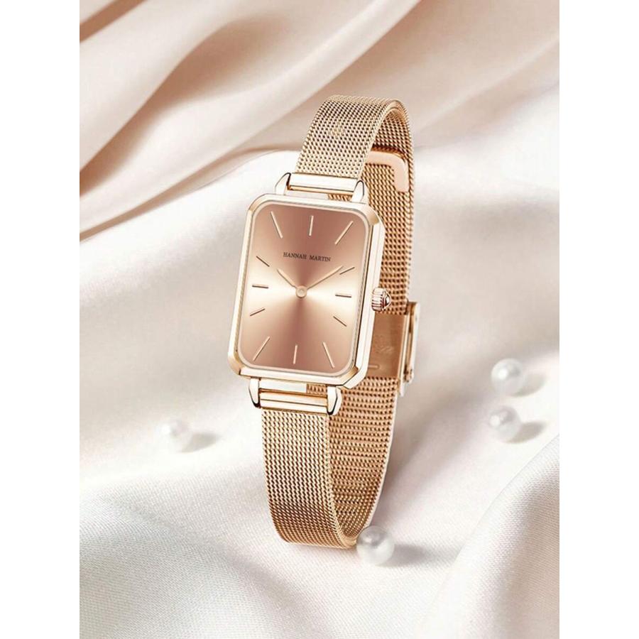 腕時計 レディース クォーツ 1個 ファッション スクエア 34mm ローズ