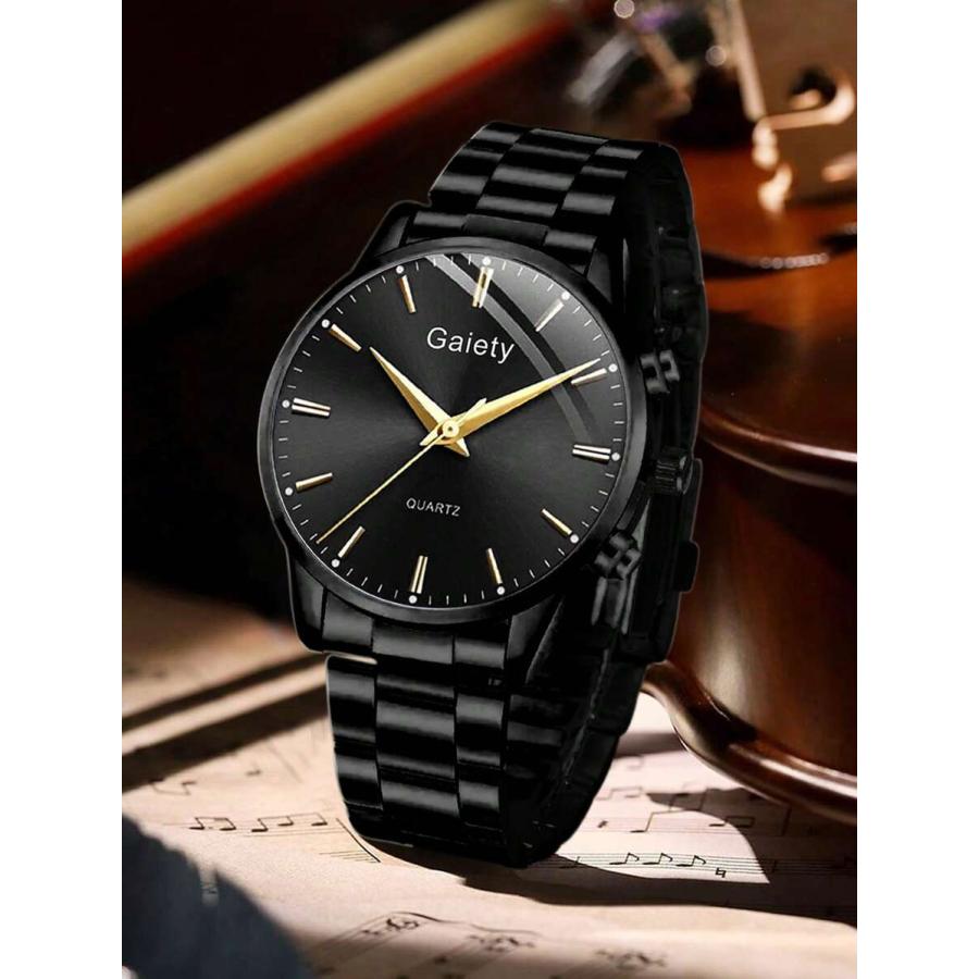 腕時計 メンズ セット 5個セット ブラックメタルバンド メンズ腕時計