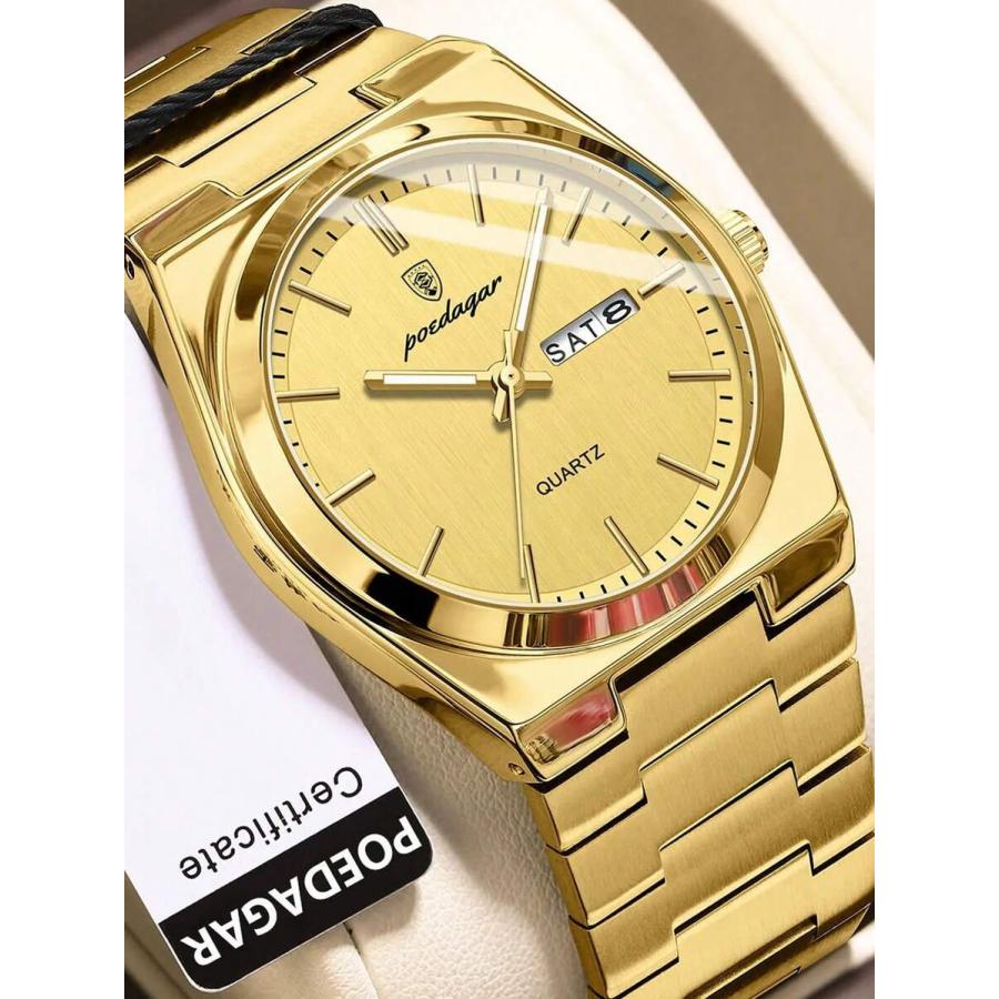 腕時計 メンズ クォーツ 1個 ファッション 防水 ルミナス ステンレス