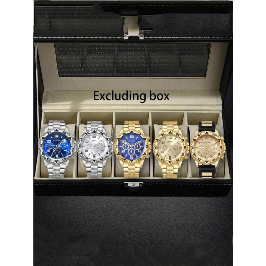 腕時計 メンズ セット メンズクォーツウォッチセット 5個入り、ミニマ